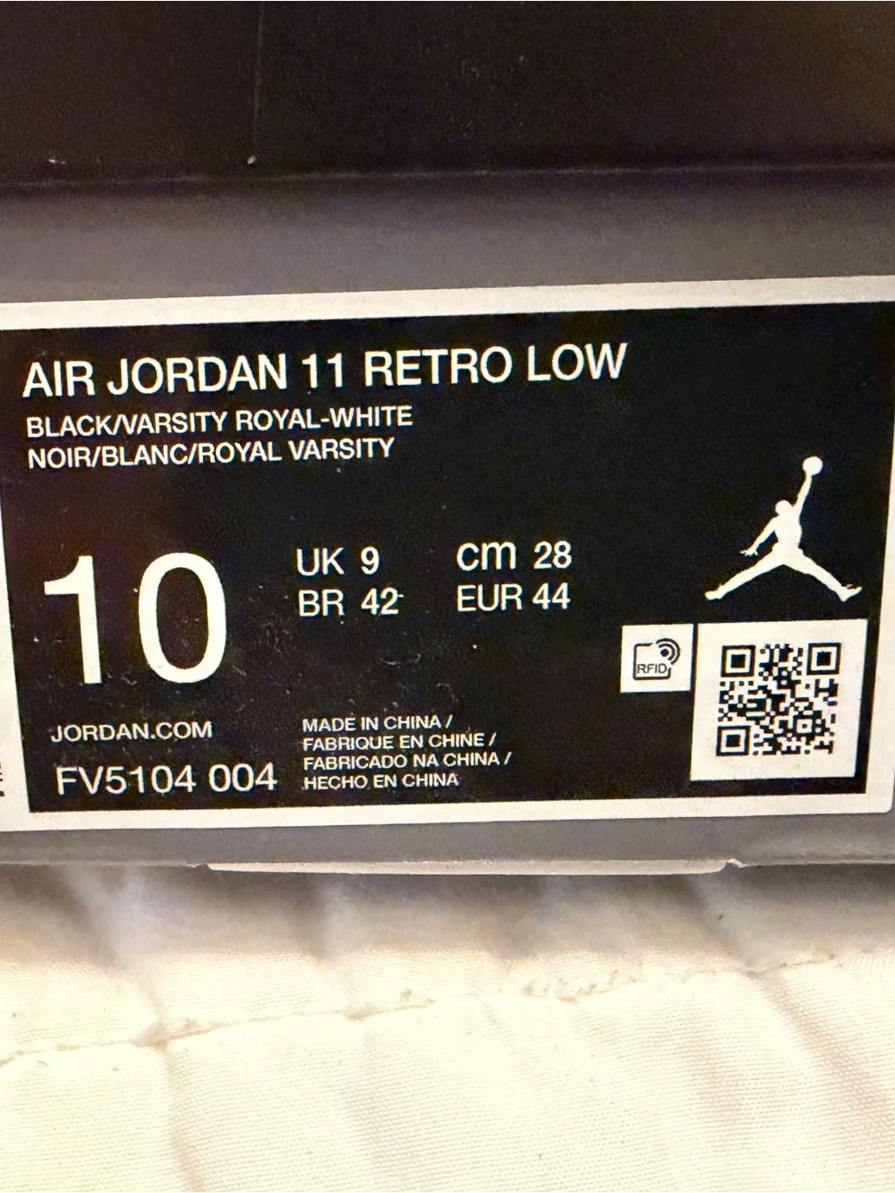 Air Jordan 11 retro low: black/white/varsity royal